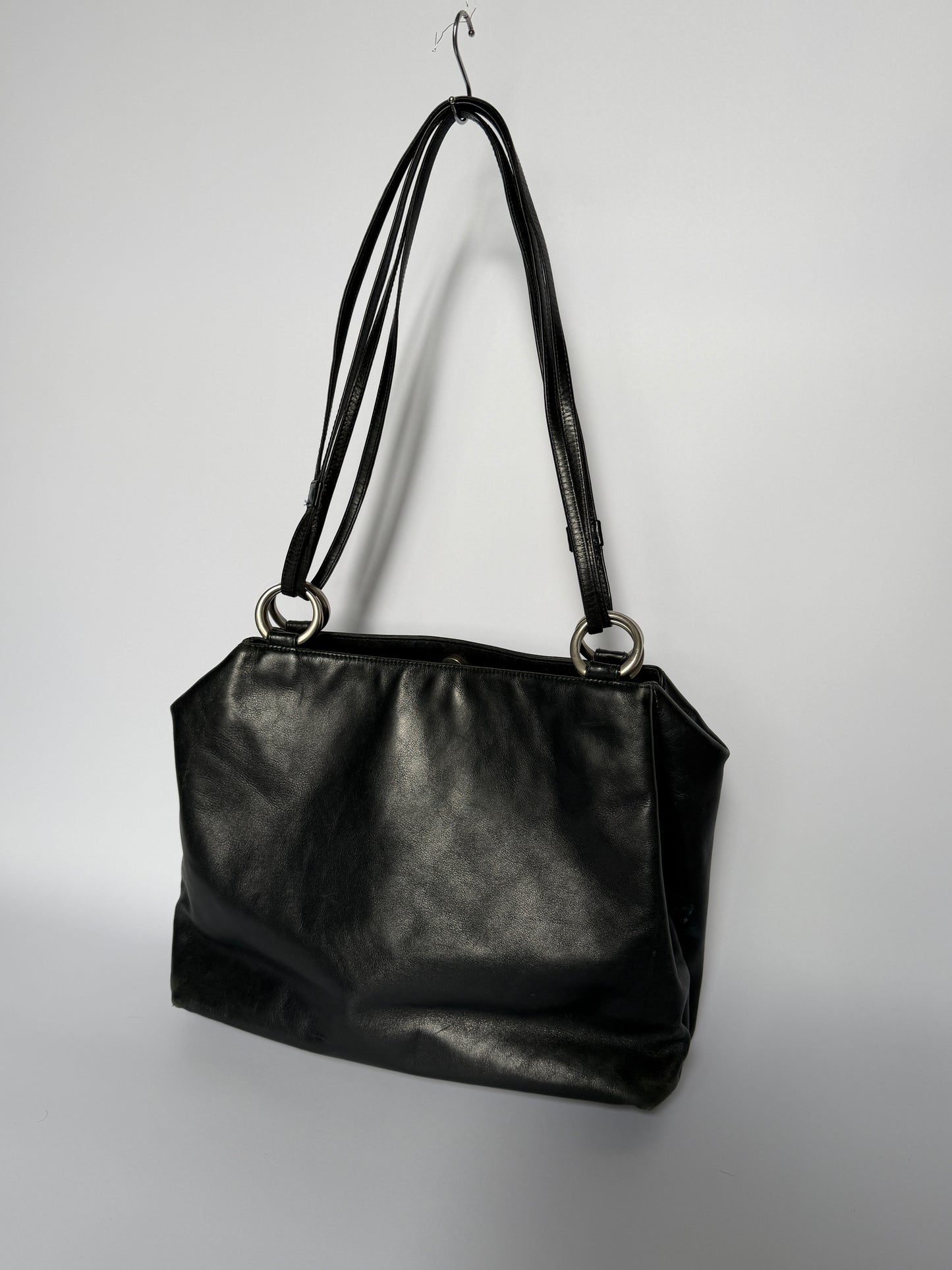 Vintage Bally Silver Ring Tote Bag