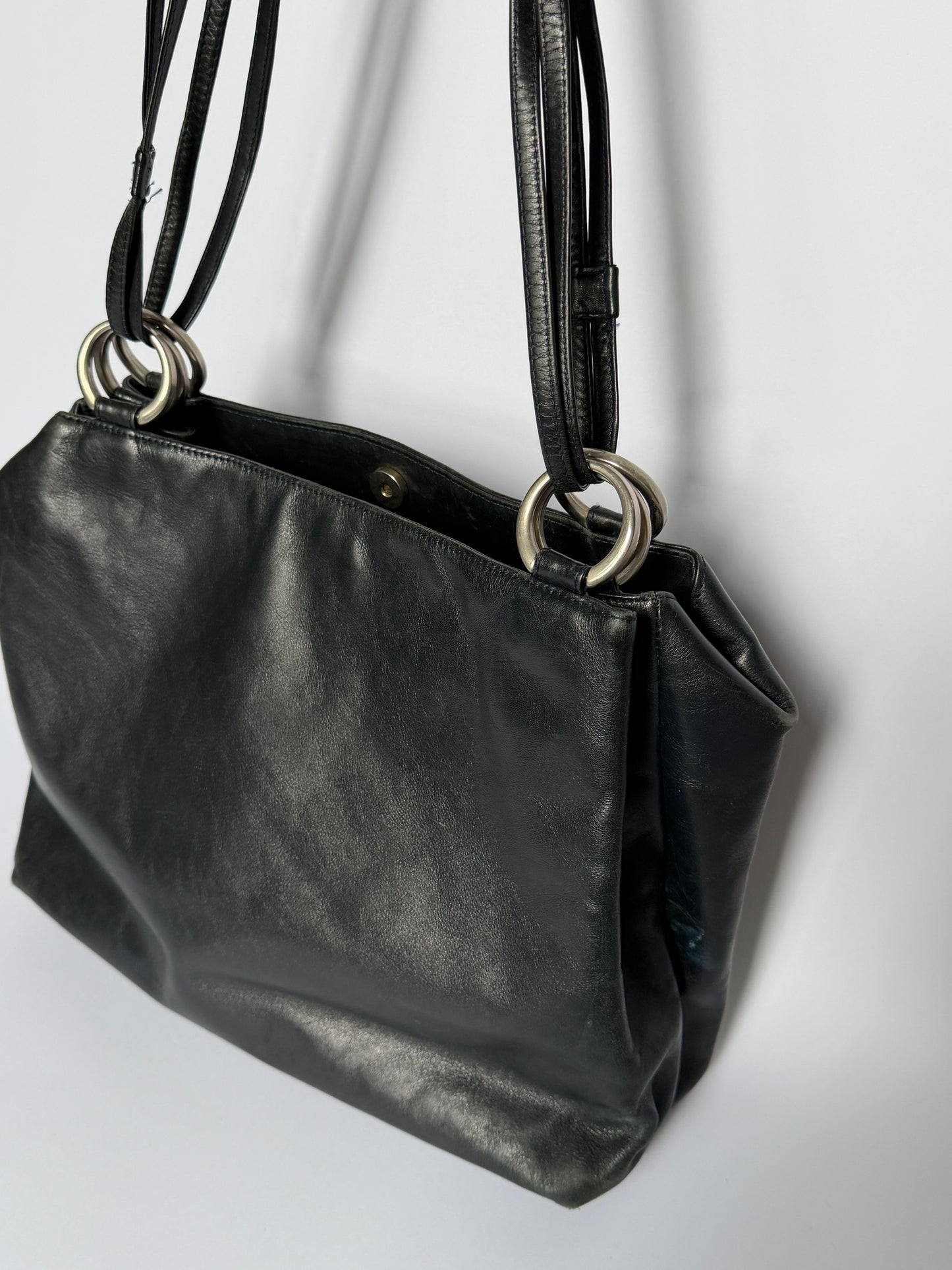 Vintage Bally Silver Ring Tote Bag