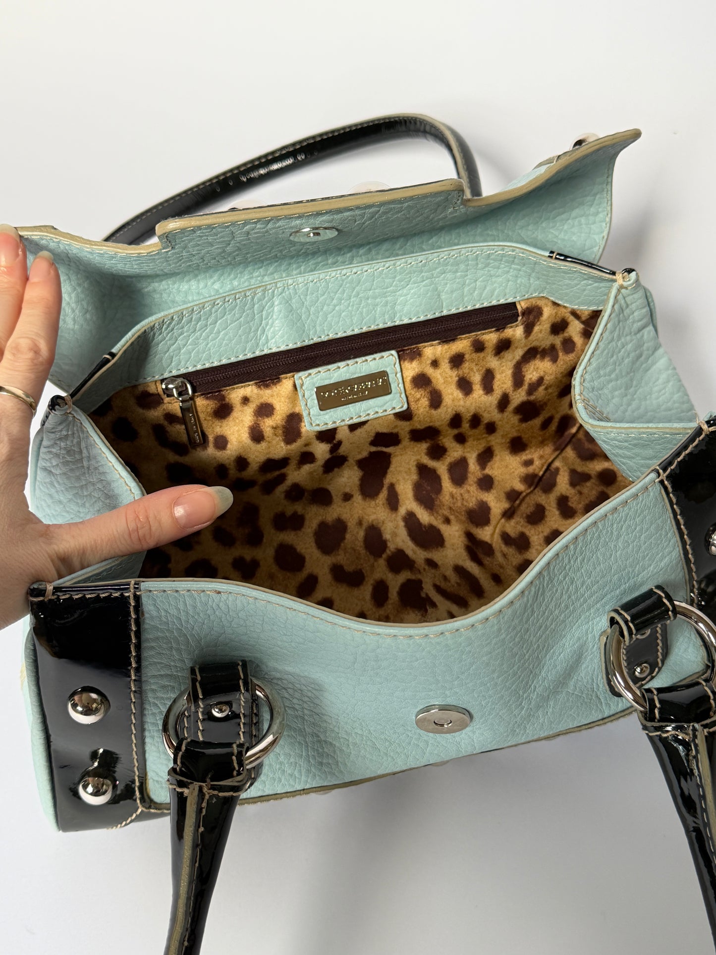 Dolce & Gabbana Baby Blue Studded Leather Bag