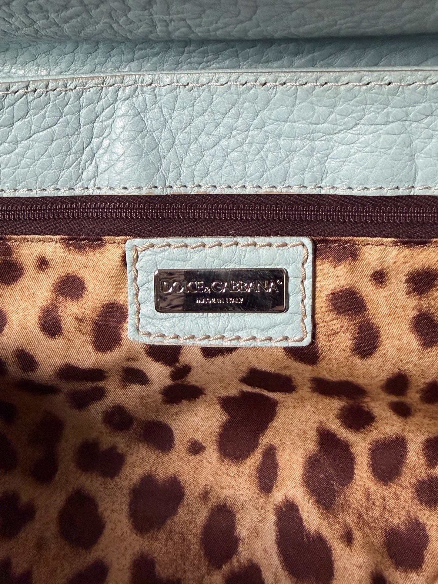 Dolce & Gabbana Baby Blue Studded Leather Bag