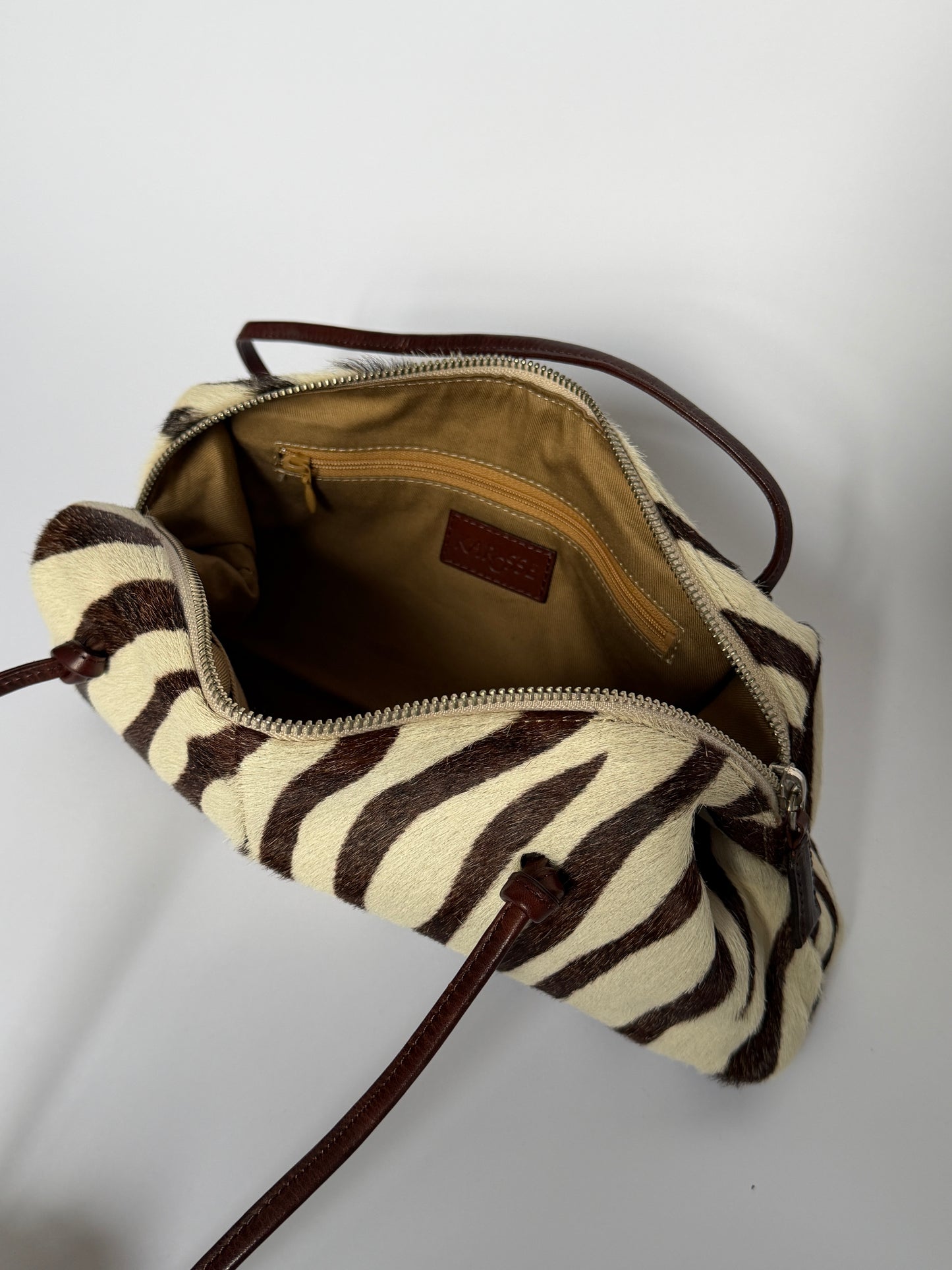 Pony Hair Zebra Print Shoulder Bag