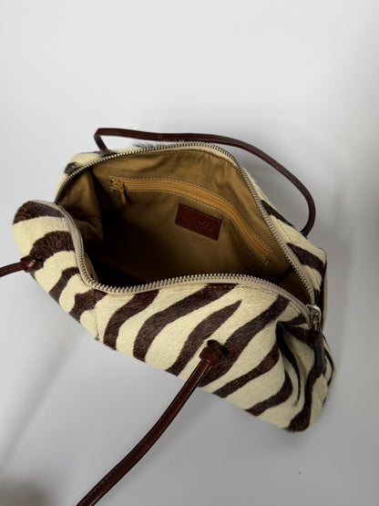Pony Hair Zebra Print Shoulder Bag