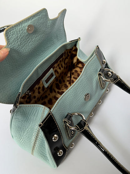 Dolce & Gabbana Baby Blue Studded Leather Bag