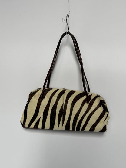 Pony Hair Zebra Print Shoulder Bag