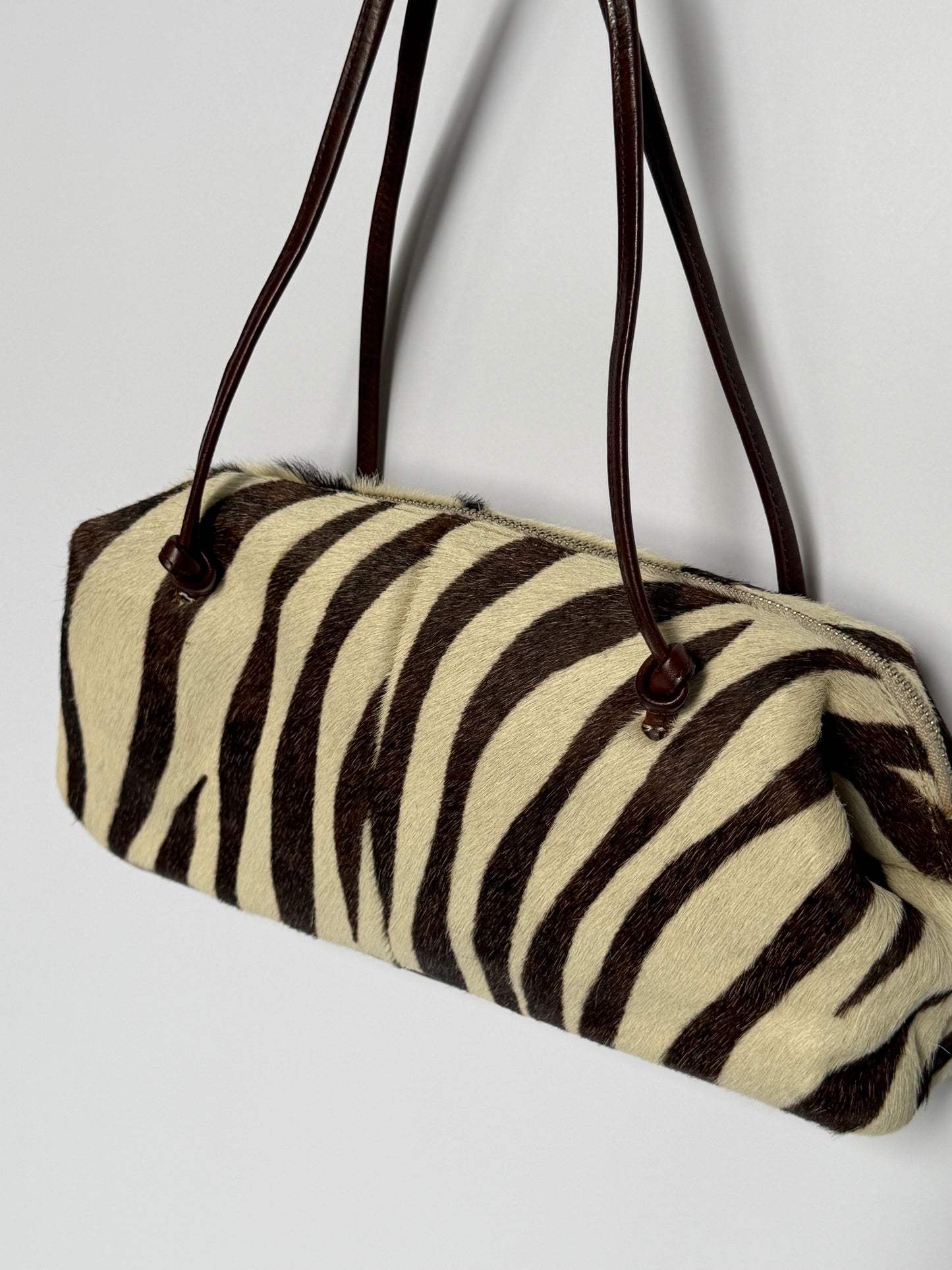 Pony Hair Zebra Print Shoulder Bag