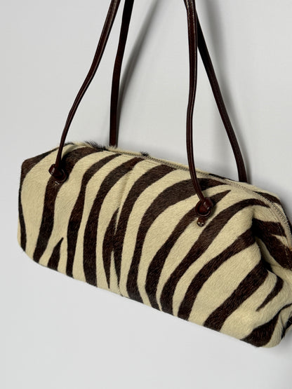 Pony Hair Zebra Print Shoulder Bag