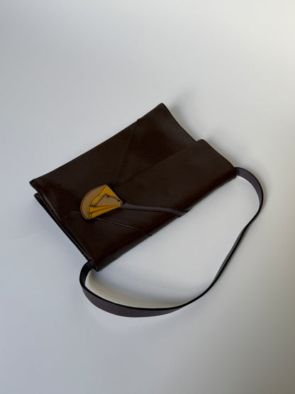 1990s Miu Miu Flower Leather Shoulder Bag/Clutch