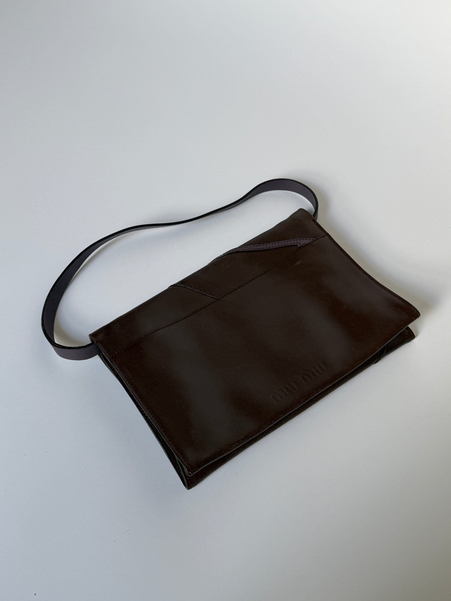 1990s Miu Miu Flower Leather Shoulder Bag/Clutch