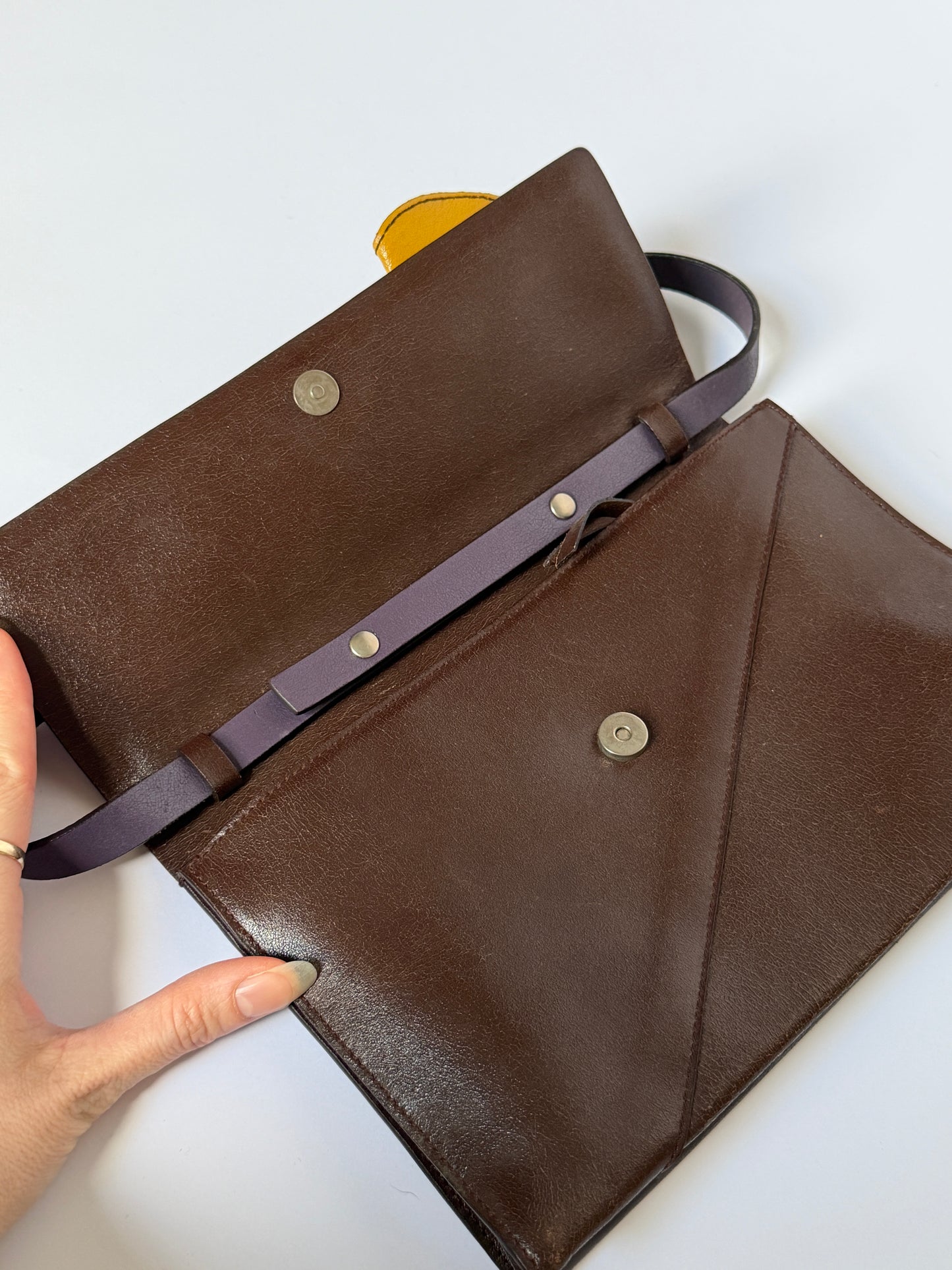 1990s Miu Miu Flower Leather Shoulder Bag/Clutch