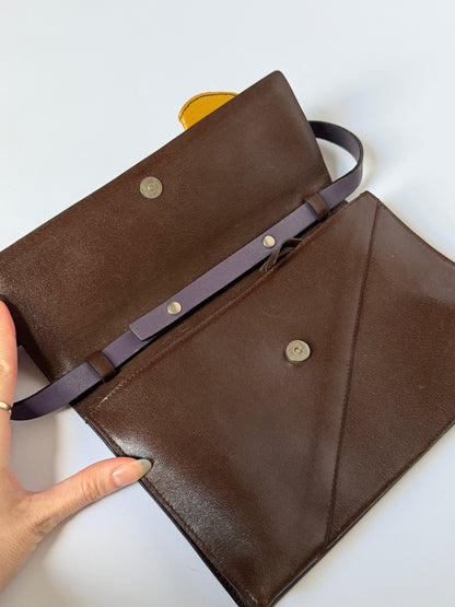 1990s Miu Miu Flower Leather Shoulder Bag/Clutch