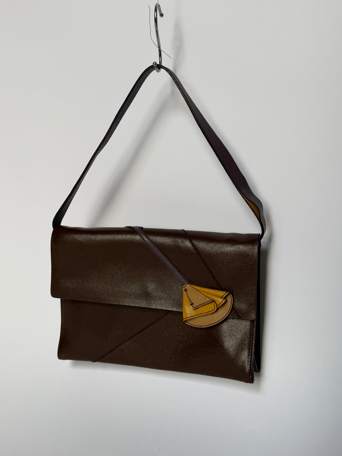 1990s Miu Miu Flower Leather Shoulder Bag/Clutch
