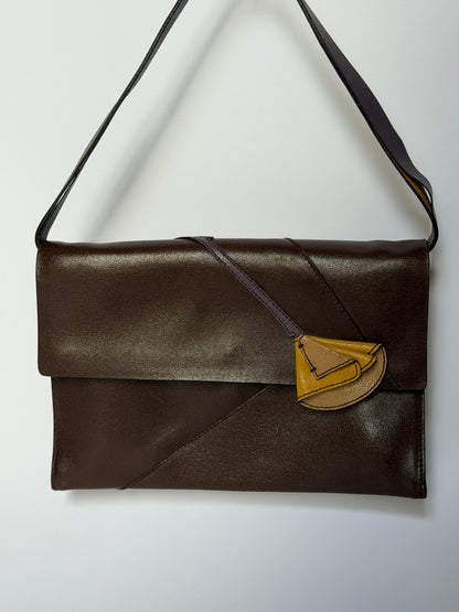 1990s Miu Miu Flower Leather Shoulder Bag/Clutch