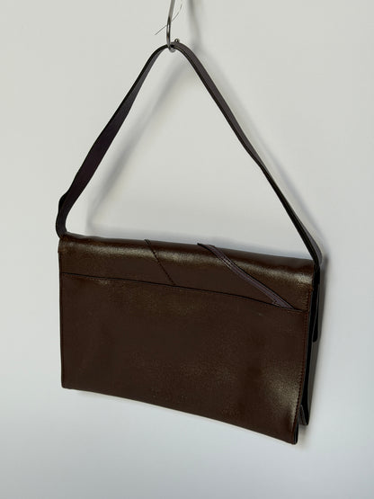 1990s Miu Miu Flower Leather Shoulder Bag/Clutch