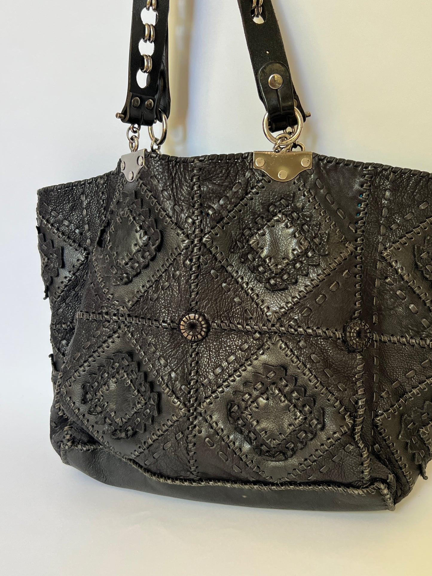 French Artisan Patchwork Leather Tote