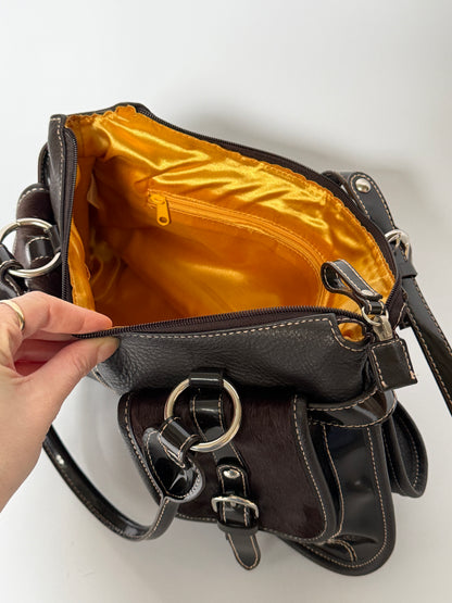 Y2K Double Pocket Calf Hair Bag