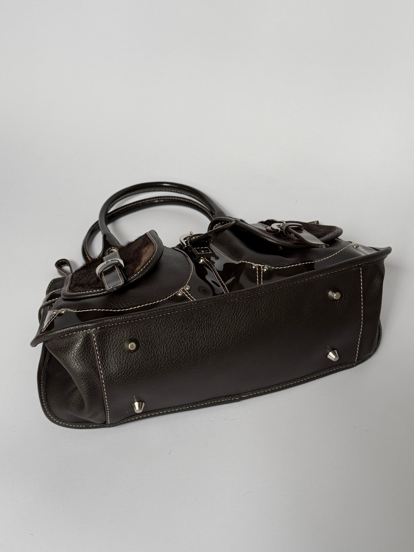 Y2K Double Pocket Calf Hair Bag