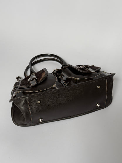 Y2K Double Pocket Calf Hair Bag