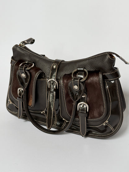 Y2K Double Pocket Calf Hair Bag