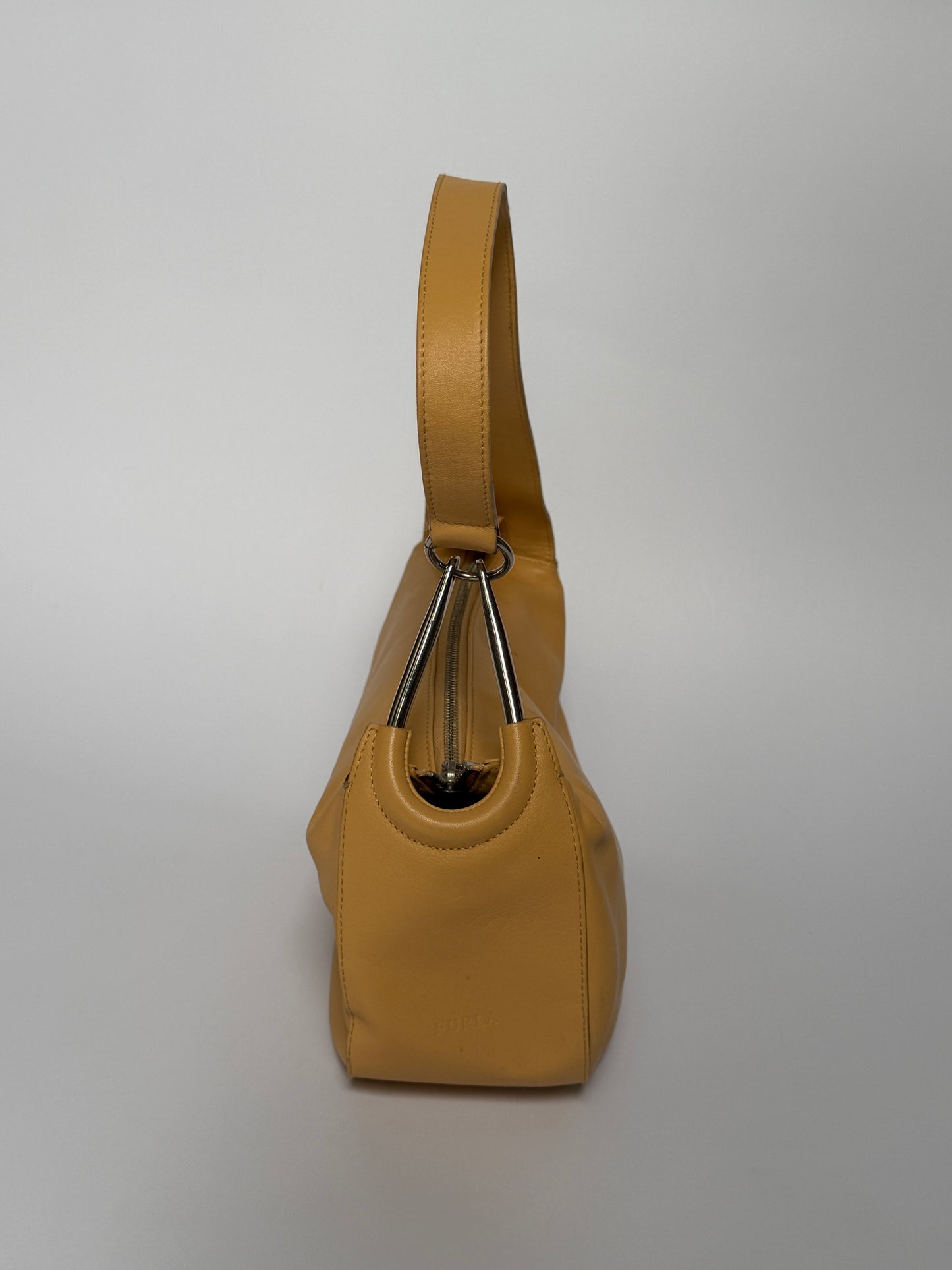 90s Furla Sculptural Hardware Shoulder Bag