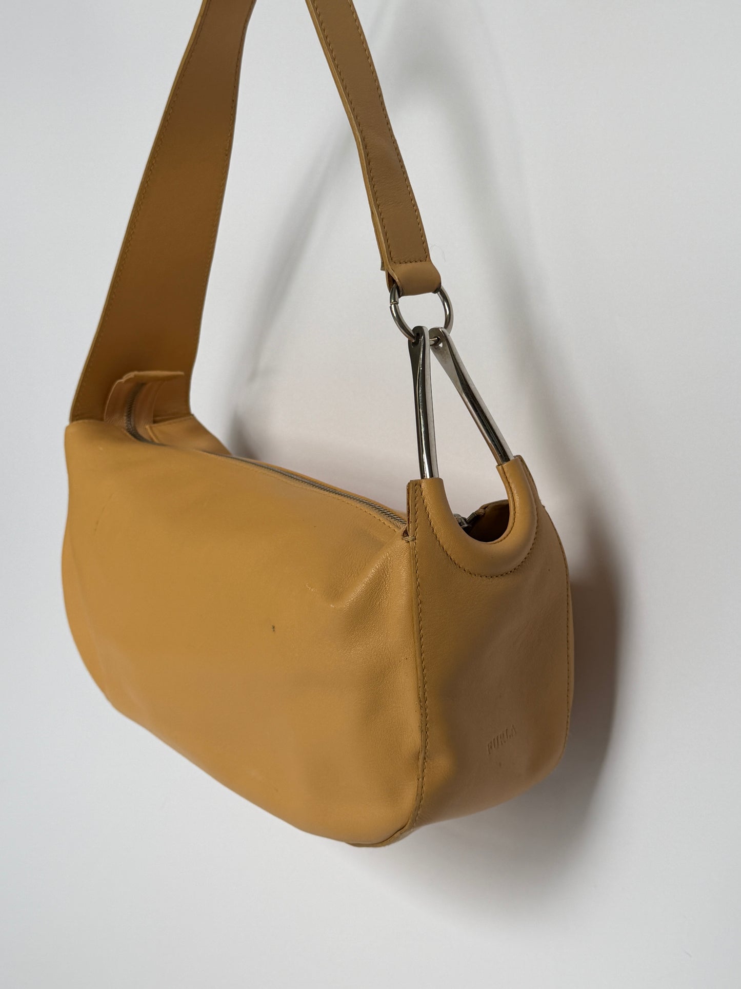 90s Furla Sculptural Hardware Shoulder Bag