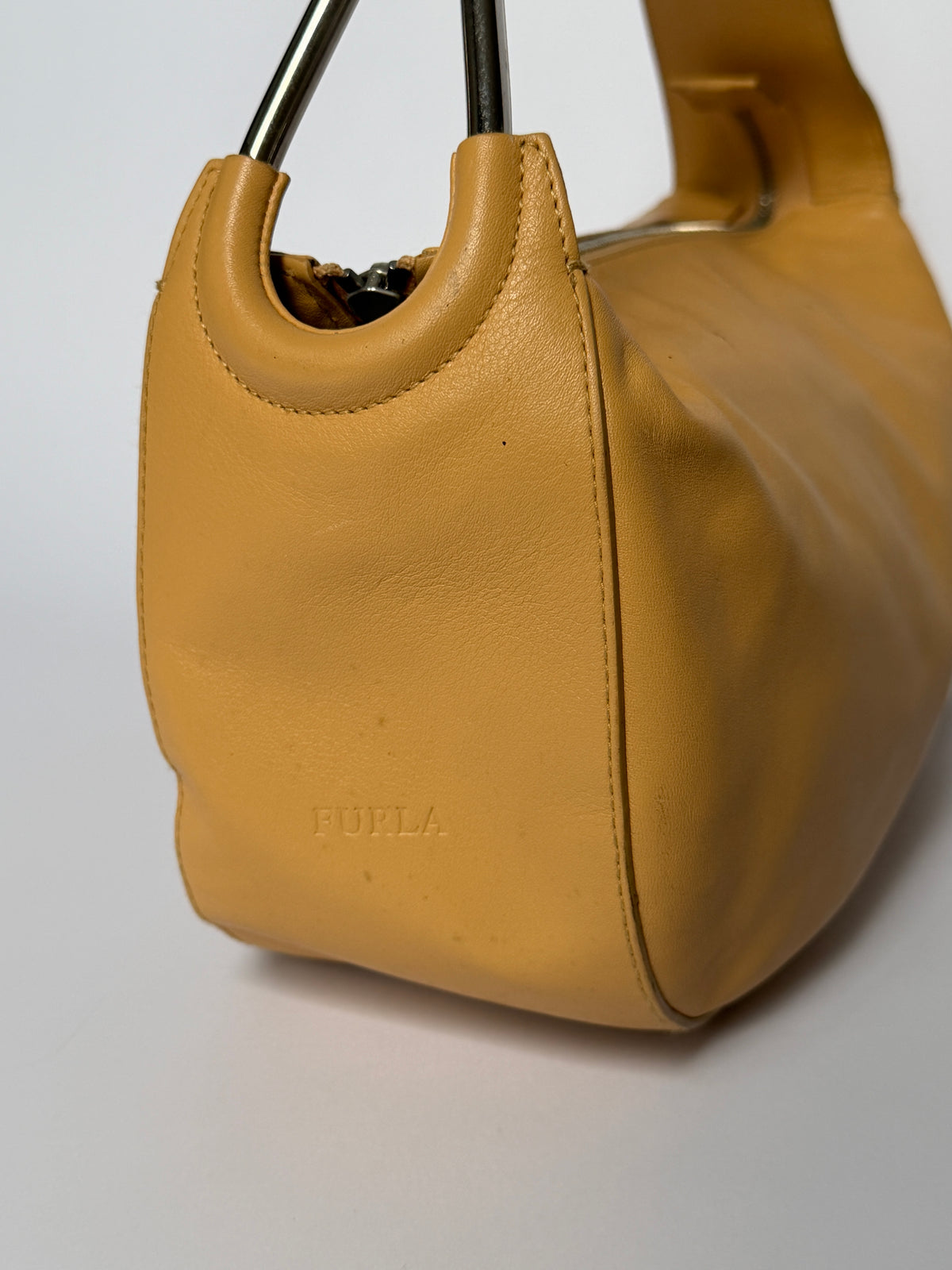 90s Furla Sculptural Hardware Shoulder Bag