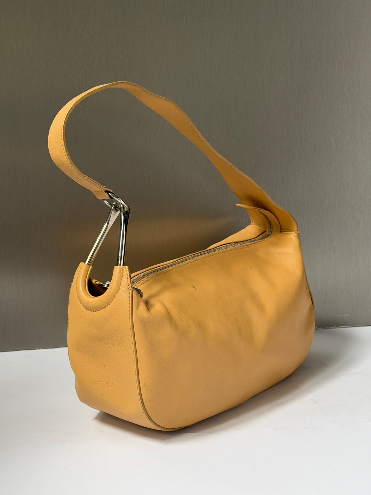 90s Furla Sculptural Hardware Shoulder Bag