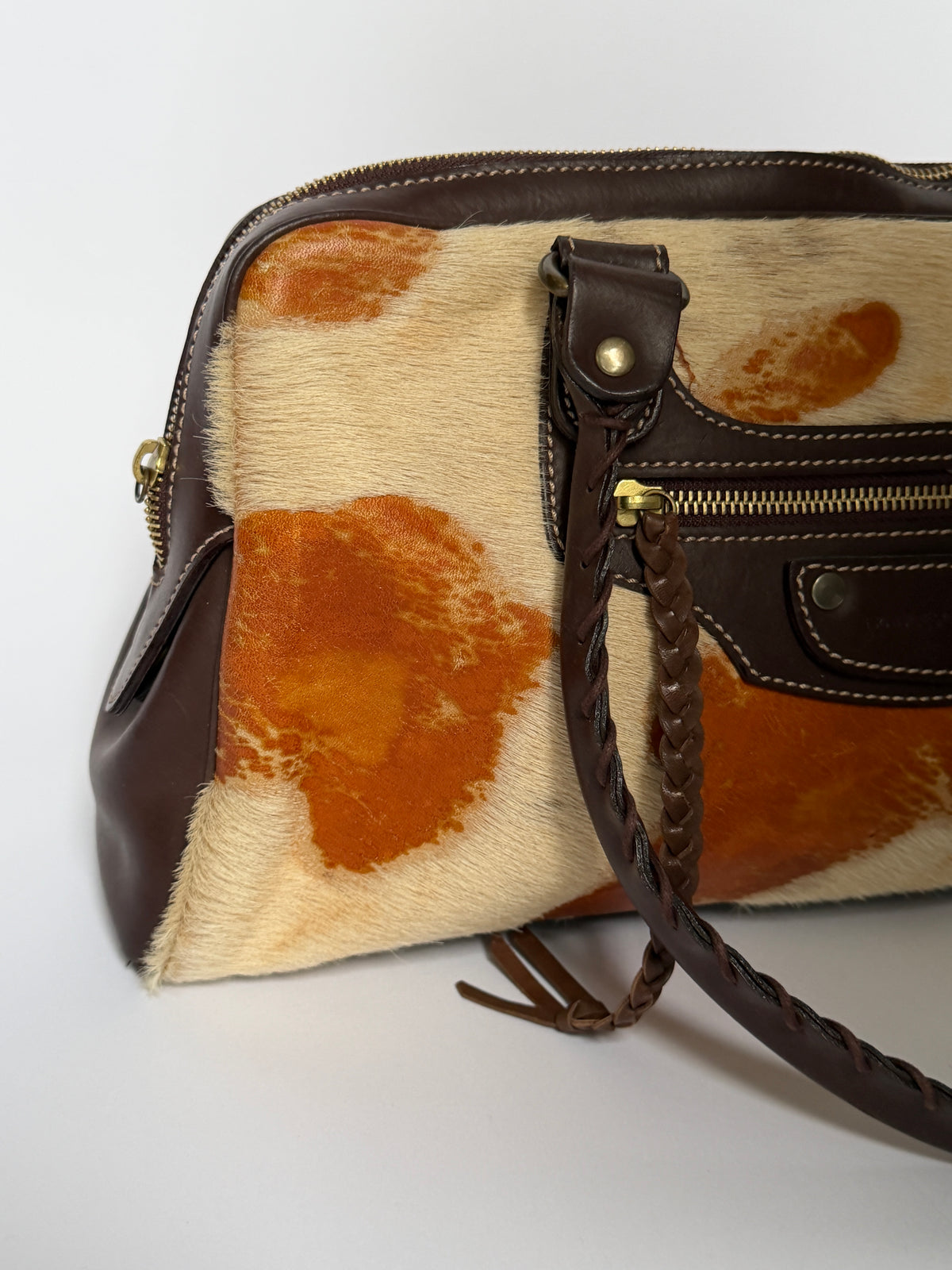 Vintage Pony Hair Boston Bag