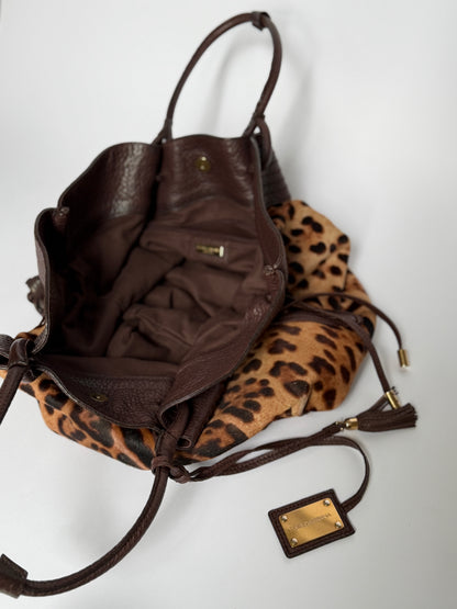 Vintage Dolce & Gabbana Leopard Pony Hair Tote