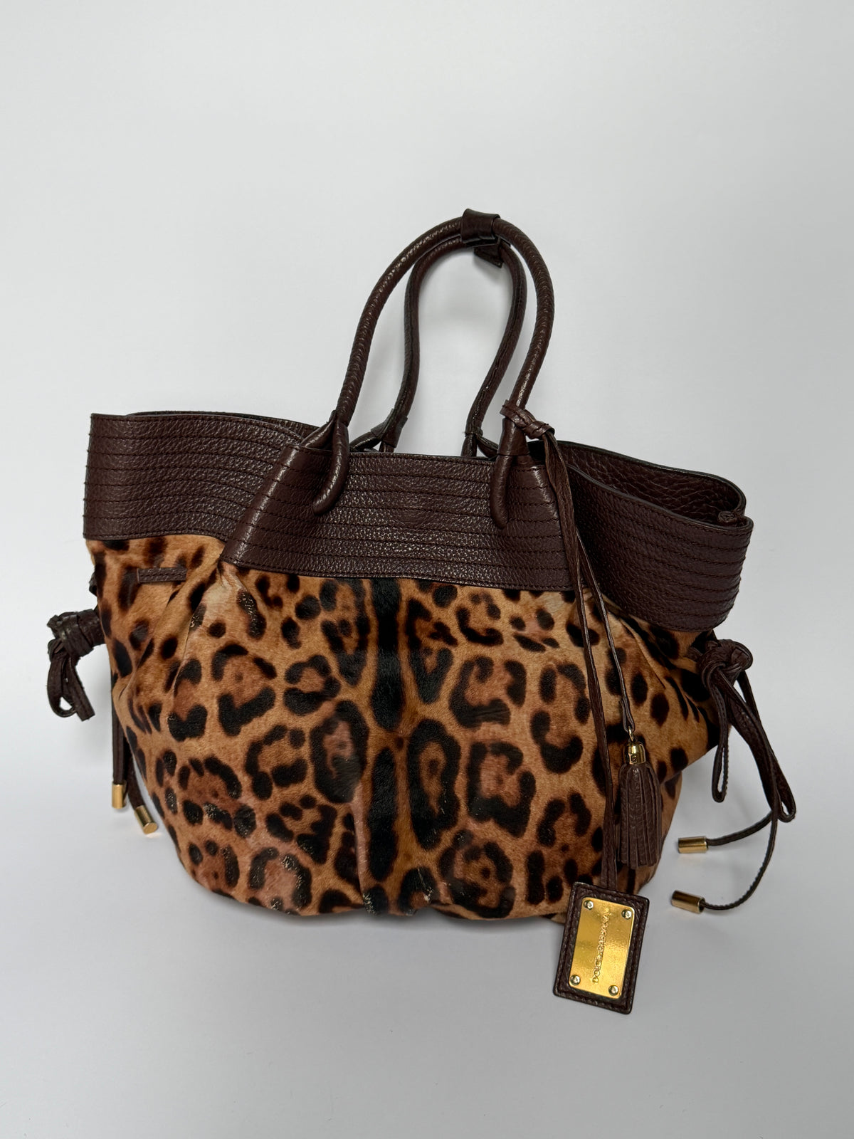 Vintage Dolce & Gabbana Leopard Pony Hair Tote