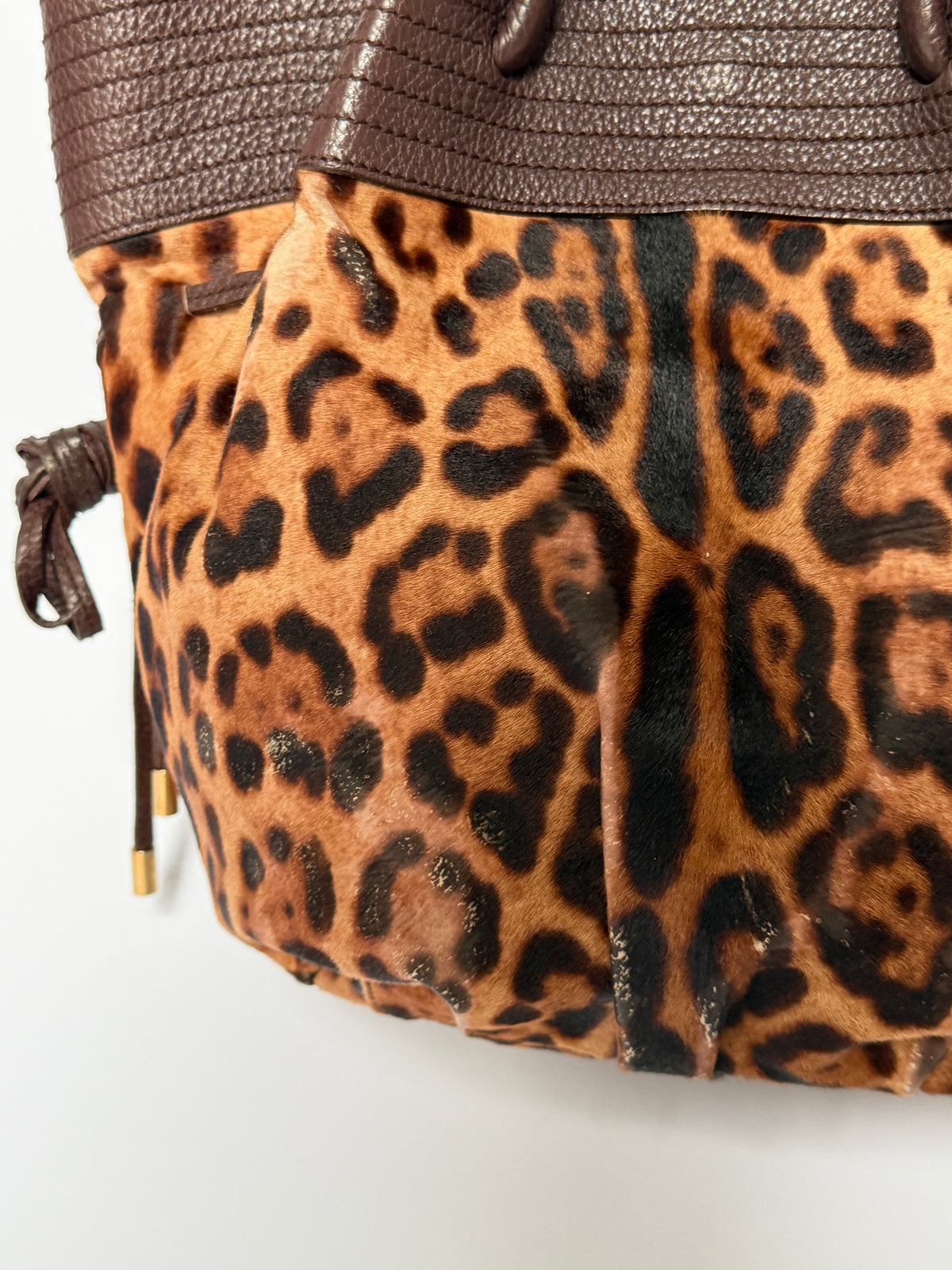 Vintage Dolce & Gabbana Leopard Pony Hair Tote