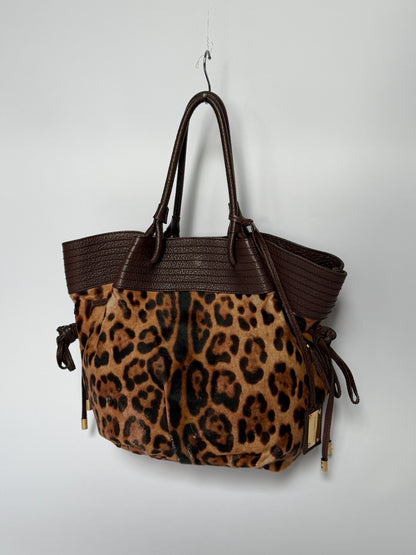 Vintage Dolce & Gabbana Leopard Pony Hair Tote