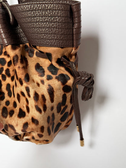 Vintage Dolce & Gabbana Leopard Pony Hair Tote