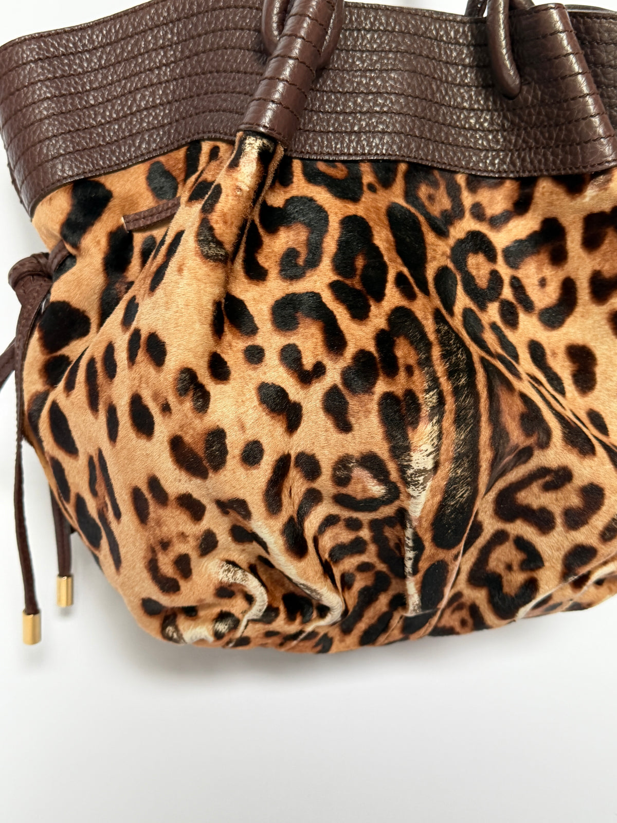 Vintage Dolce & Gabbana Leopard Pony Hair Tote