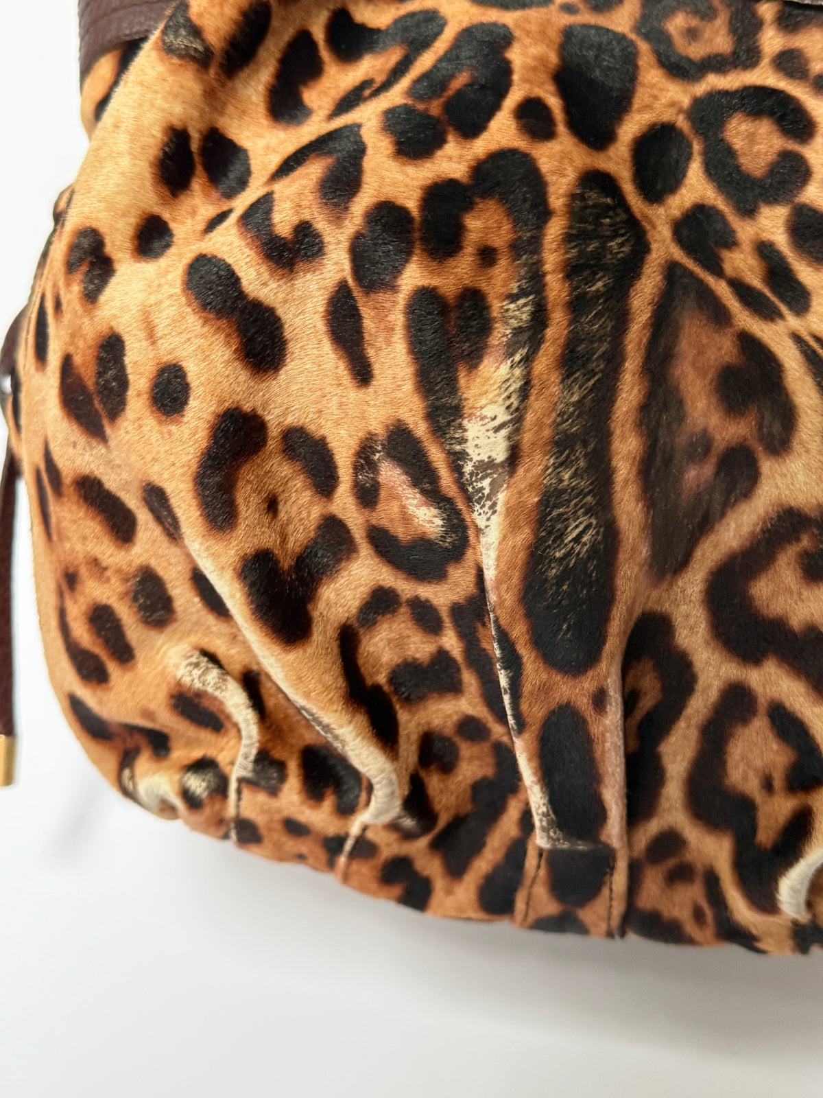 Vintage Dolce & Gabbana Leopard Pony Hair Tote