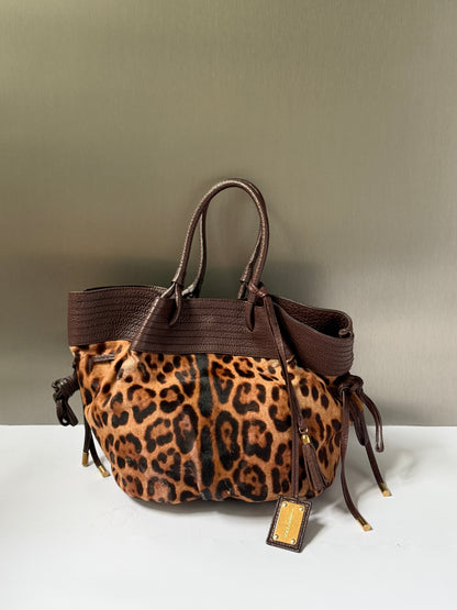 Vintage Dolce & Gabbana Leopard Pony Hair Tote