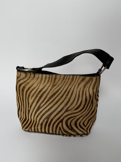 Zebra Pony Hair O-Ring Bag