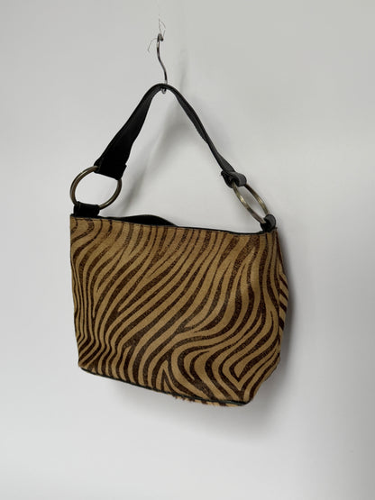 Zebra Pony Hair O-Ring Bag