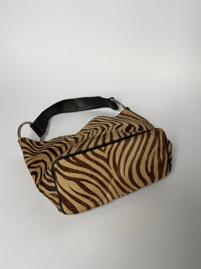 Zebra Pony Hair O-Ring Bag