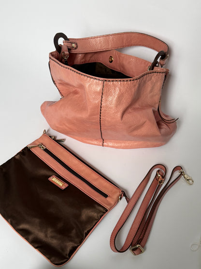Vintage Italian Pink Leather Shoulder Bag