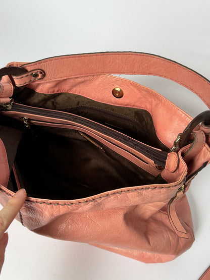 Vintage Italian Pink Leather Shoulder Bag