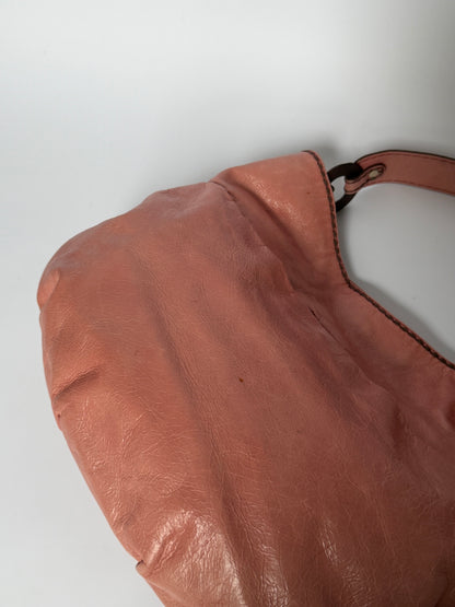 Vintage Italian Pink Leather Shoulder Bag