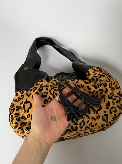Leopard Calf Hair Shoulder Bag
