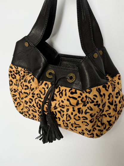 Leopard Calf Hair Shoulder Bag