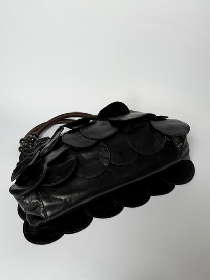 Vintage Black Leather Disc Bag