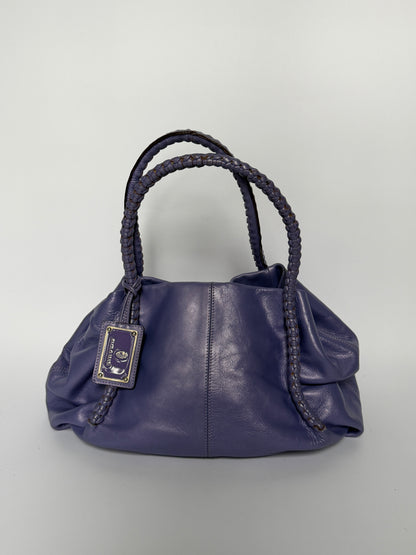 Vintage Italian Leather Braided Bag  — Lavender