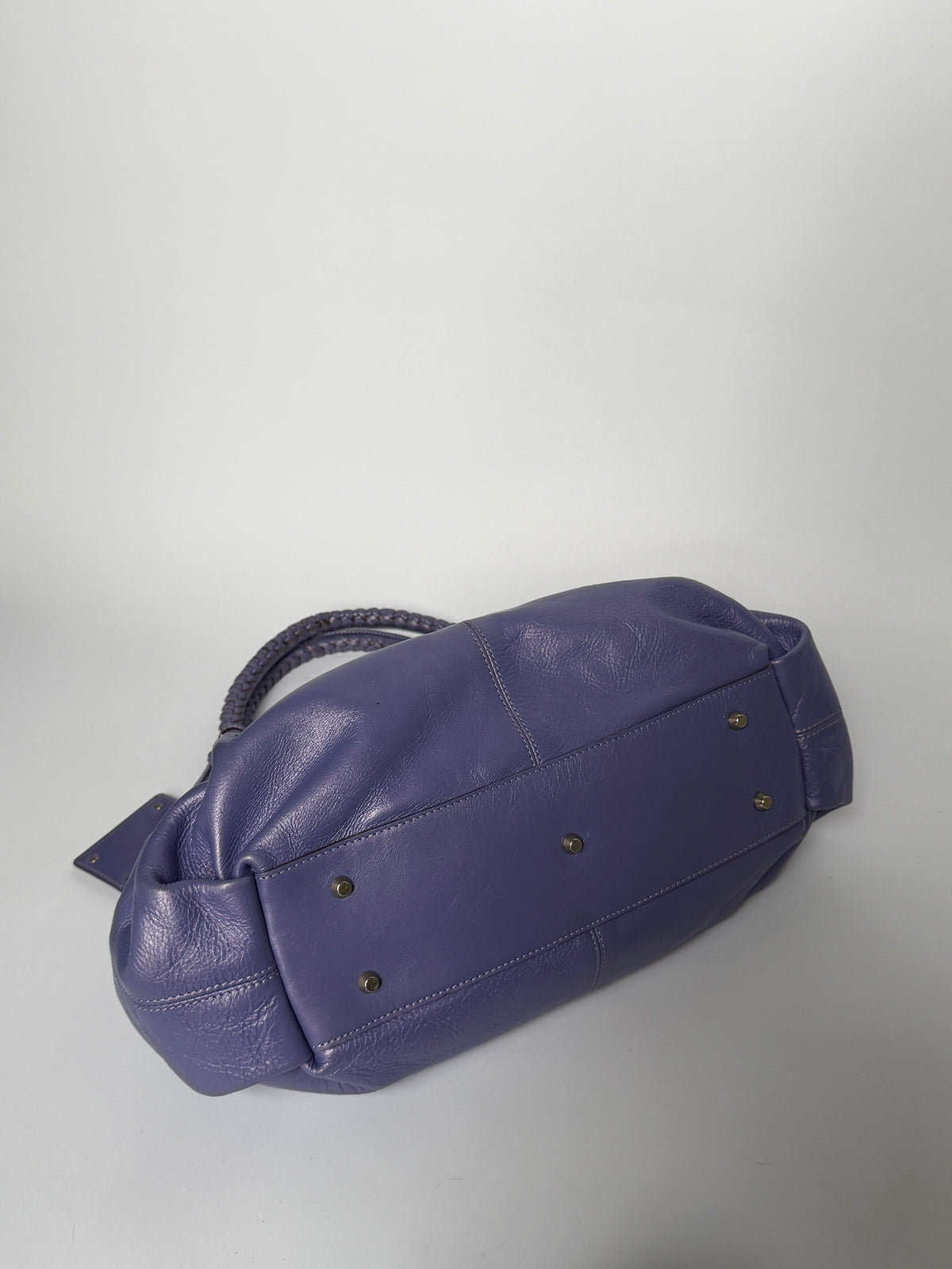 Vintage Italian Leather Braided Bag  — Lavender