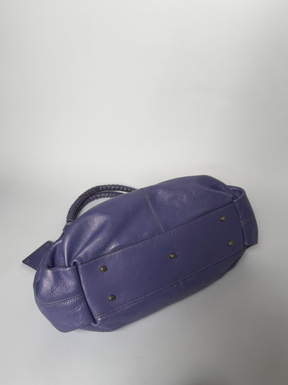 Vintage Italian Leather Braided Bag  — Lavender
