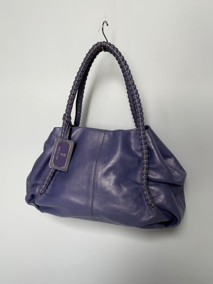 Vintage Italian Leather Braided Bag  — Lavender