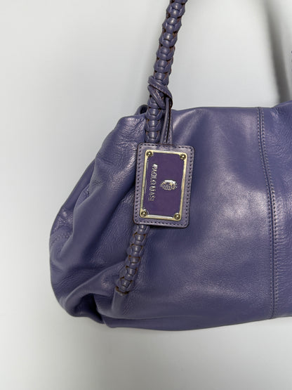 Vintage Italian Leather Braided Bag  — Lavender