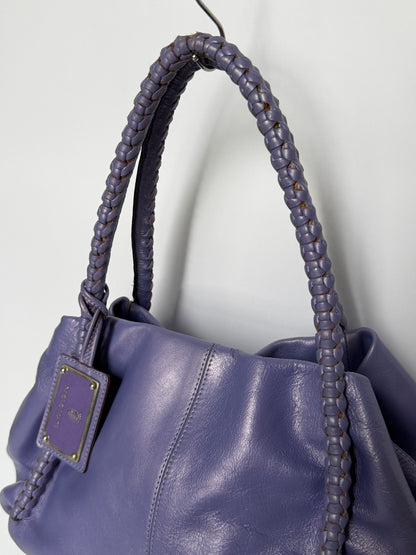Vintage Italian Leather Braided Bag  — Lavender